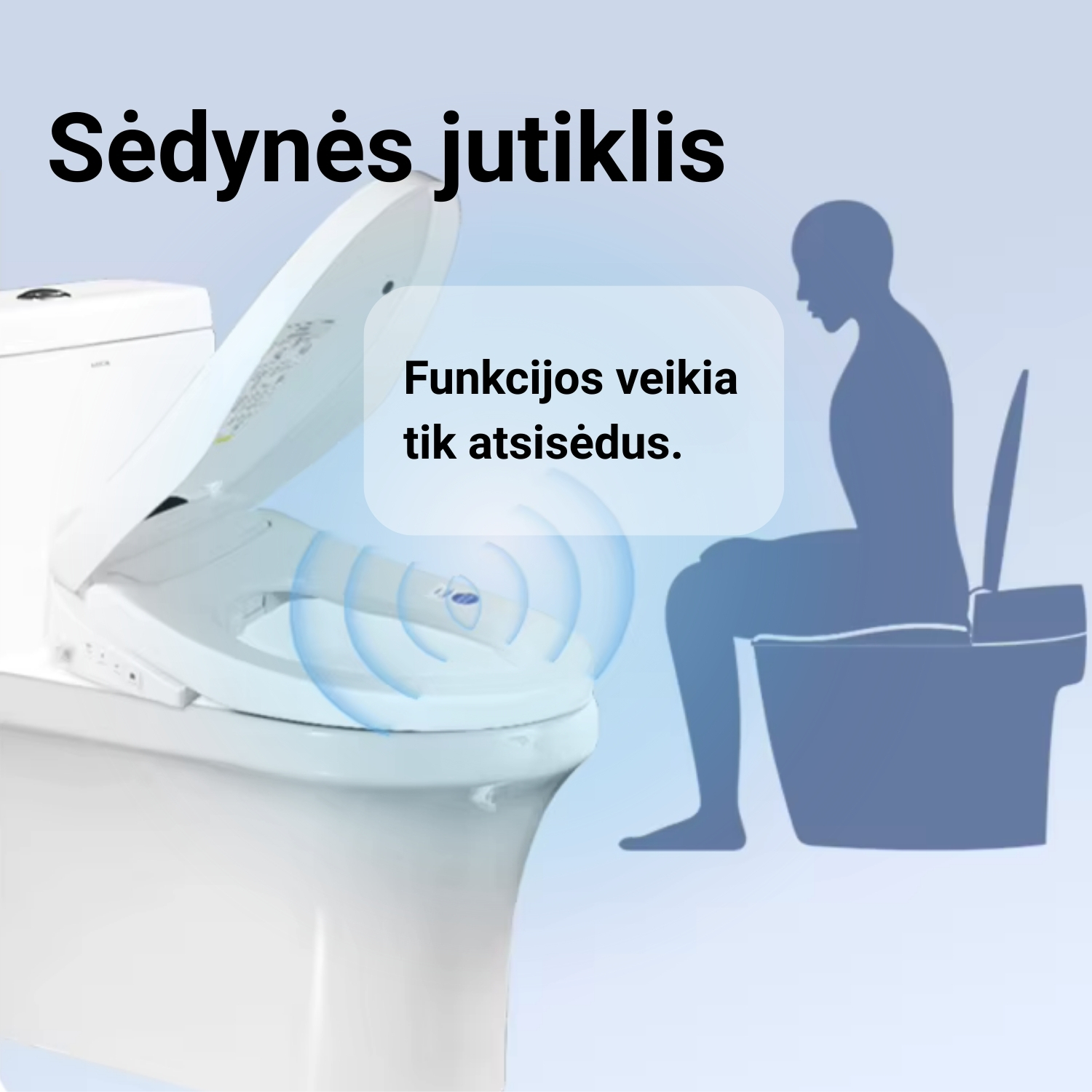 Modernus elektroninis tualeto dangtis FIT2 – švara be popieriaus